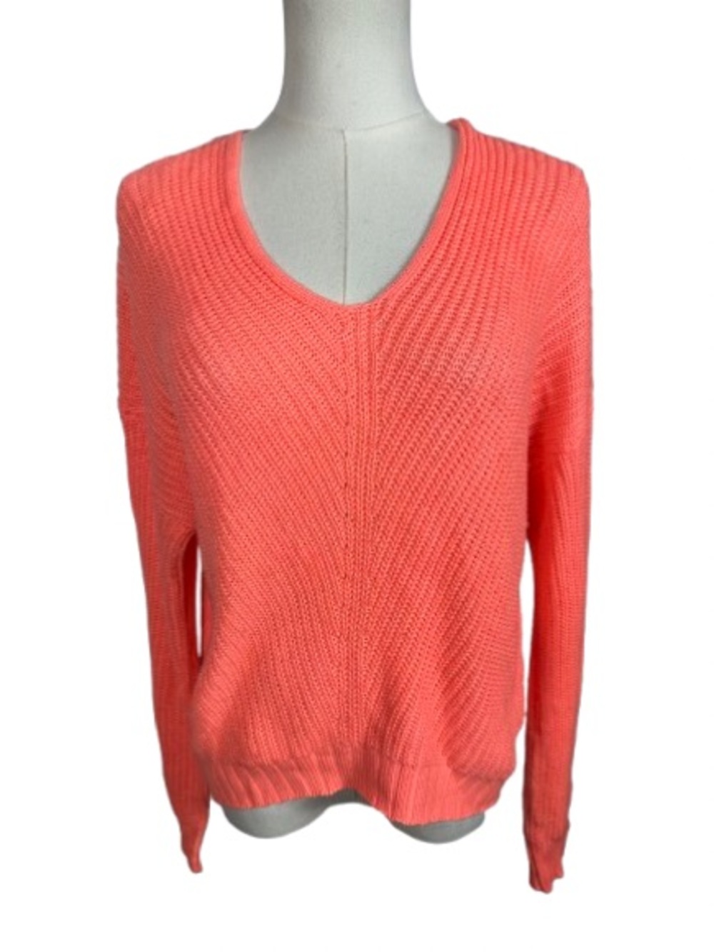 Women's V-Neck Coral Knit Sweater